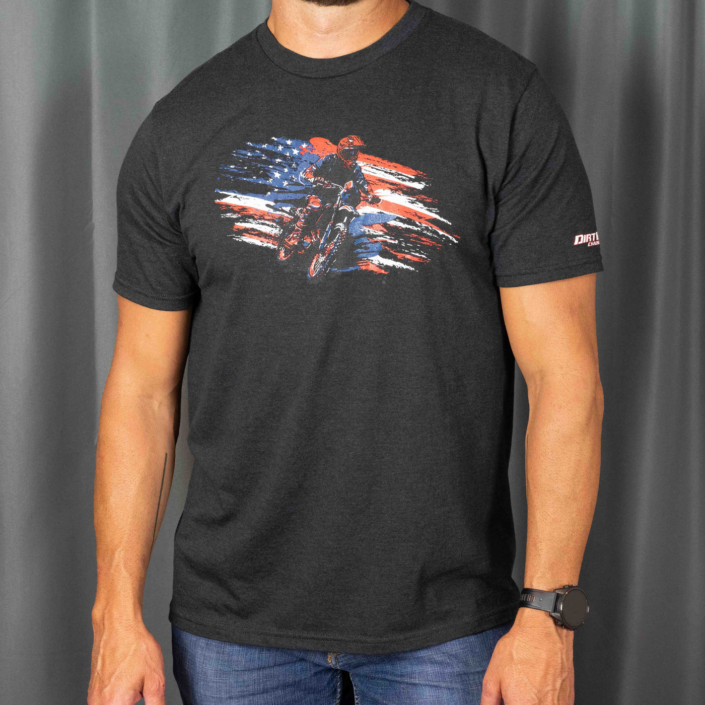 Stars Stripes and Bikes Shirt - Black Frost