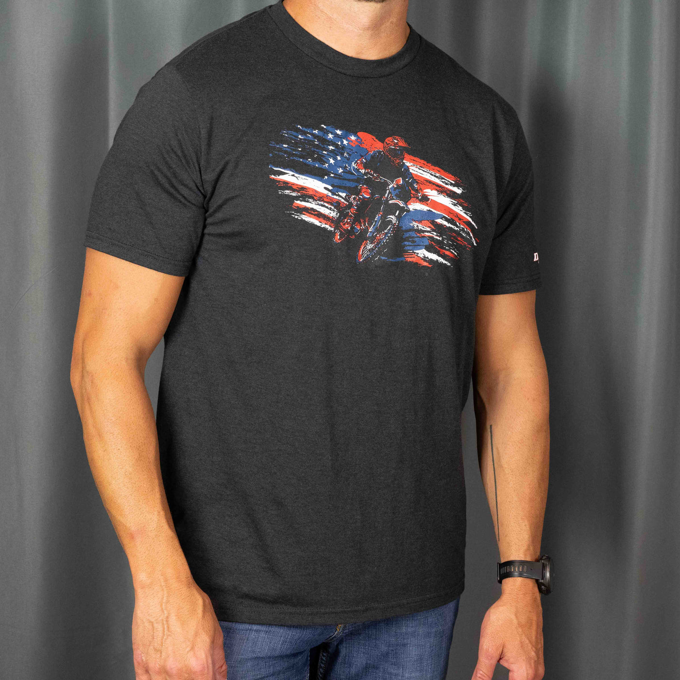 Stars Stripes and Bikes Shirt - Black Frost